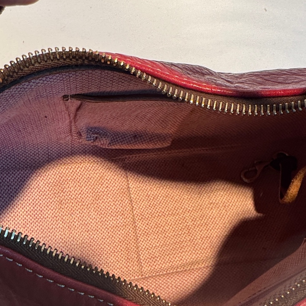 Dooney & Bourke Cherry Red Leather Hobo Shoulder Bag - Picture 6 of 15